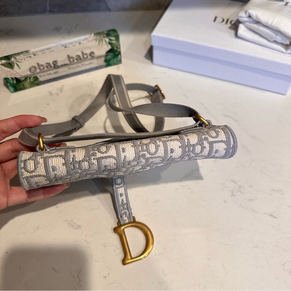 Christian Dior Saddle Slim Belt Bag Oblique Grey - Picture 4 of 14